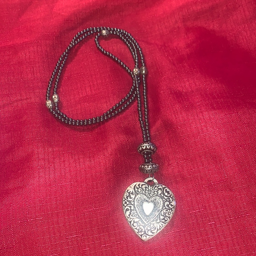 Vintage garnet  heart necklace